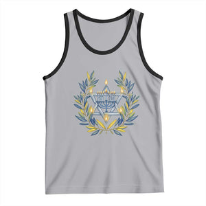 Hanukkah Flower Menorah Star Of David Tank Top Gift For Women TS12 Athletic Heather Black Print Your Wear