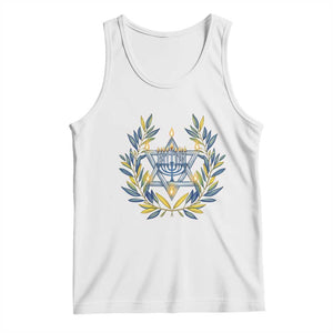 Hanukkah Flower Menorah Star Of David Tank Top Gift For Women TS12 White Print Your Wear