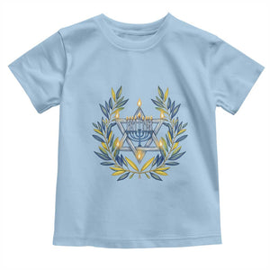 Hanukkah Flower Menorah Star Of David Toddler T Shirt Gift For Women TS12 Light Blue Print Your Wear