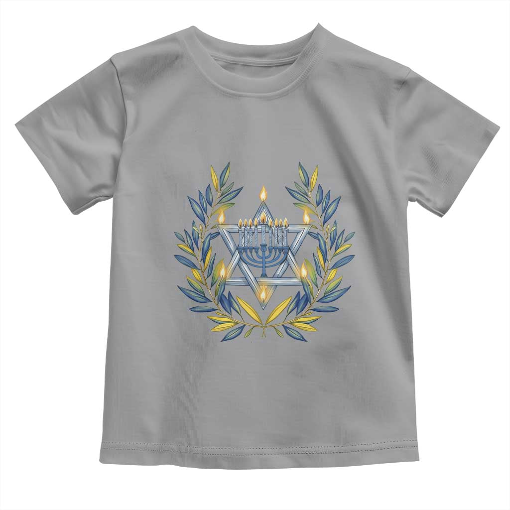 Hanukkah Flower Menorah Star Of David Toddler T Shirt Gift For Women TS12 Sport Gray Print Your Wear