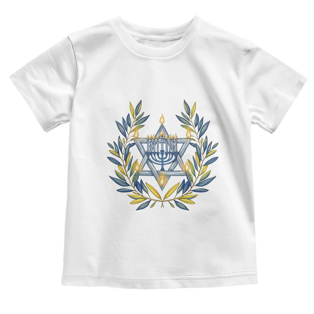 Hanukkah Flower Menorah Star Of David Toddler T Shirt Gift For Women TS12 White Print Your Wear