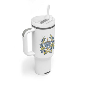 Hanukkah Flower Menorah Star Of David Tumbler With Handle Gift For Women TS12 Print Your Wear