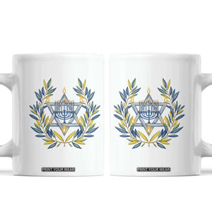 Hanukkah Flower Menorah Star Of David Coffee Mug Gift For Women TS12 White Print Your Wear
