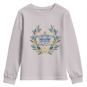 Hanukkah Flower Menorah Star Of David Youth Sweatshirt Gift For Women TS12 Ice Gray Print Your Wear