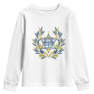 Hanukkah Flower Menorah Star Of David Youth Sweatshirt Gift For Women TS12 White Print Your Wear