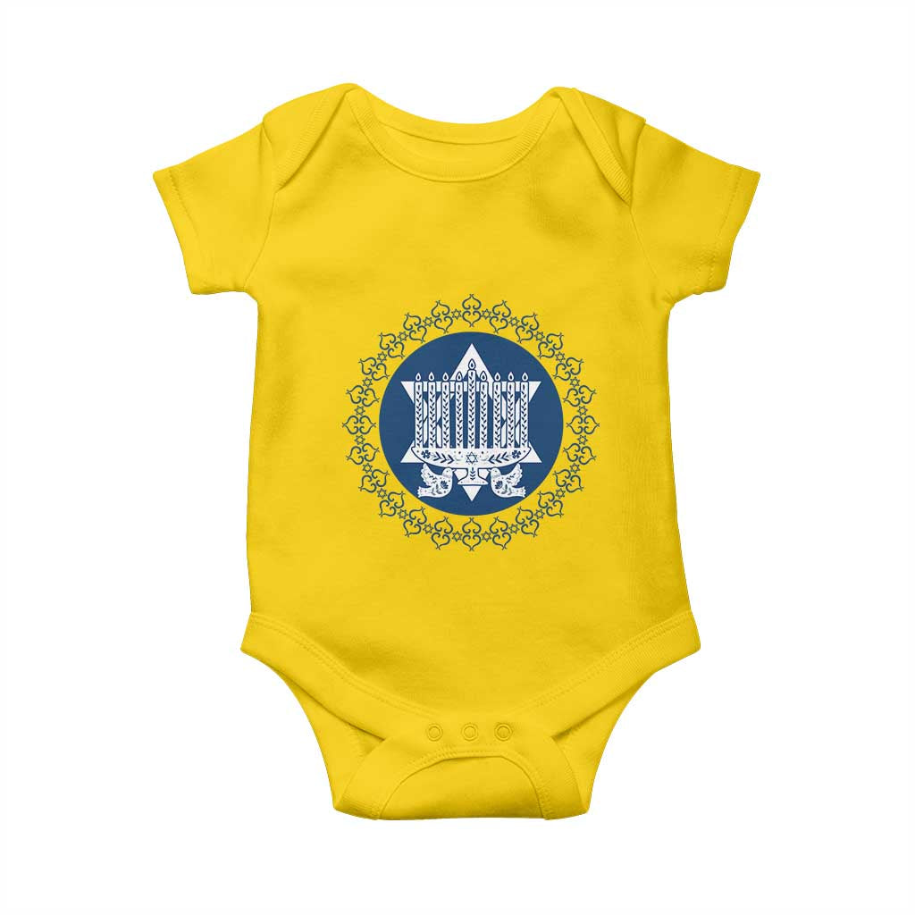 Hanukkah Vintage Menorah Peace Doves Baby Onesie Festival Of Lights Gift TS12 Daisy Print Your Wear