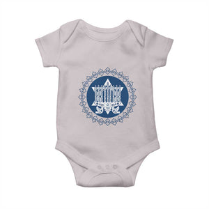 Hanukkah Vintage Menorah Peace Doves Baby Onesie Festival Of Lights Gift TS12 Ice Gray Print Your Wear
