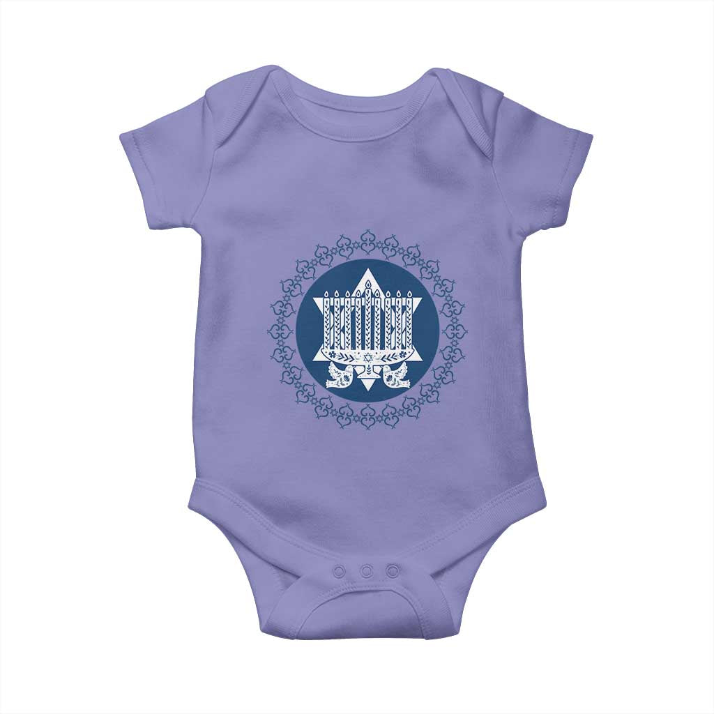 Hanukkah Vintage Menorah Peace Doves Baby Onesie Festival Of Lights Gift TS12 Violet Print Your Wear