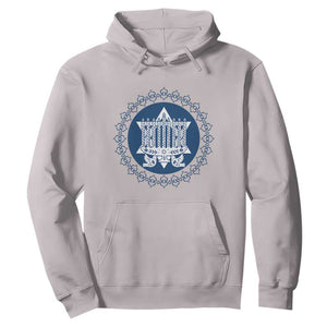 Hanukkah Vintage Menorah Peace Doves Hoodie Festival Of Lights Gift TS12 Ice Gray Print Your Wear
