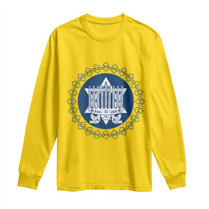 Hanukkah Vintage Menorah Peace Doves Long Sleeve Shirt Festival Of Lights Gift TS12 Daisy Print Your Wear