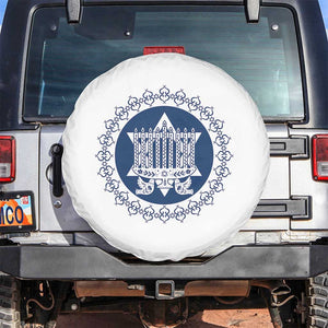 Hanukkah Vintage Menorah Peace Doves Spare Tire Cover Festival Of Lights Gift TS12 No hole White Print Your Wear
