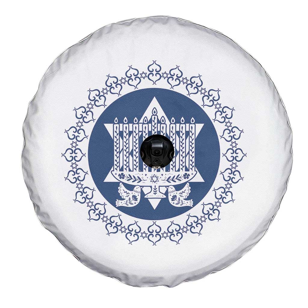 Hanukkah Vintage Menorah Peace Doves Spare Tire Cover Festival Of Lights Gift TS12 Print Your Wear