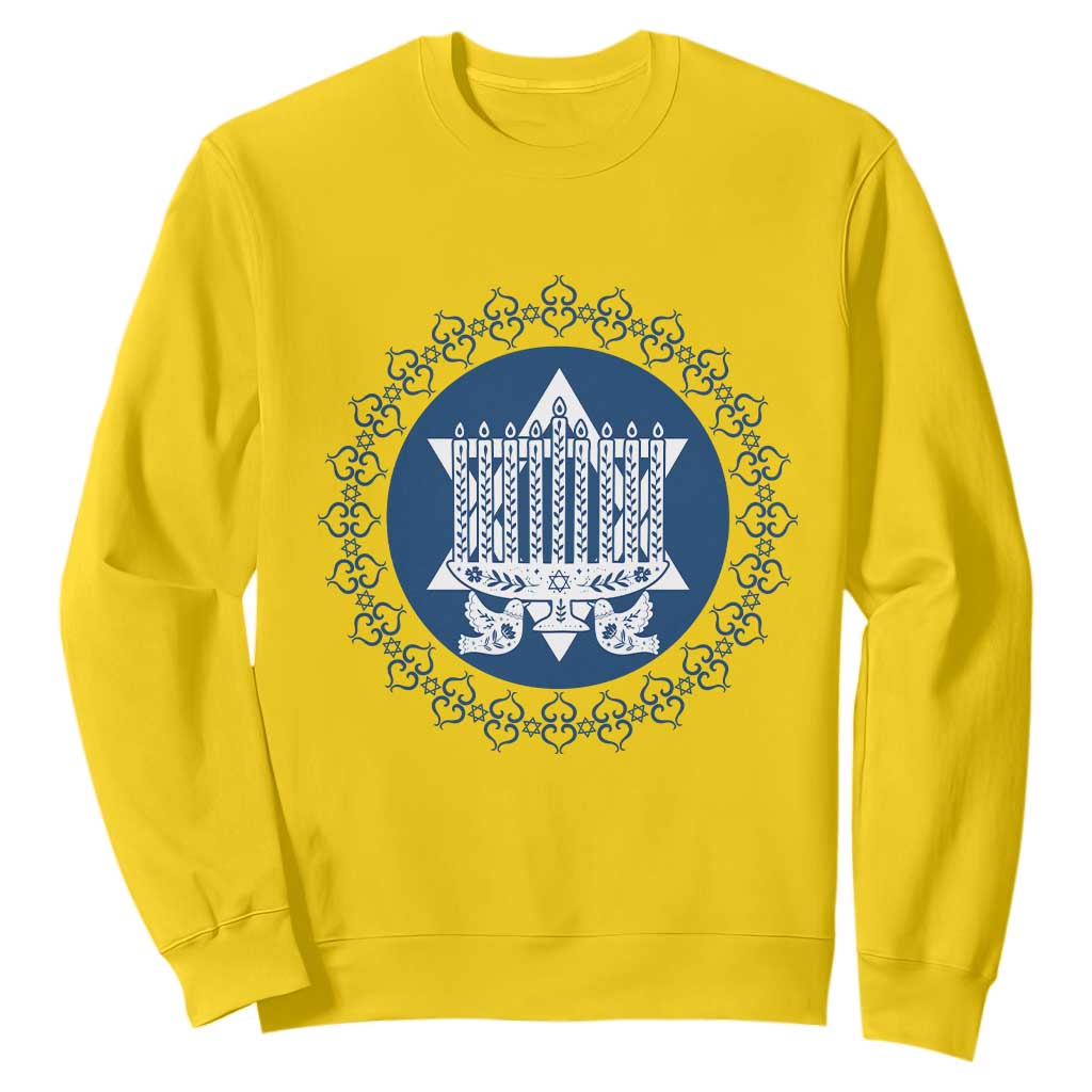 Hanukkah Vintage Menorah Peace Doves Sweatshirt Festival Of Lights Gift TS12 Daisy Print Your Wear