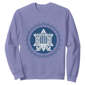 Hanukkah Vintage Menorah Peace Doves Sweatshirt Festival Of Lights Gift TS12 Violet Print Your Wear