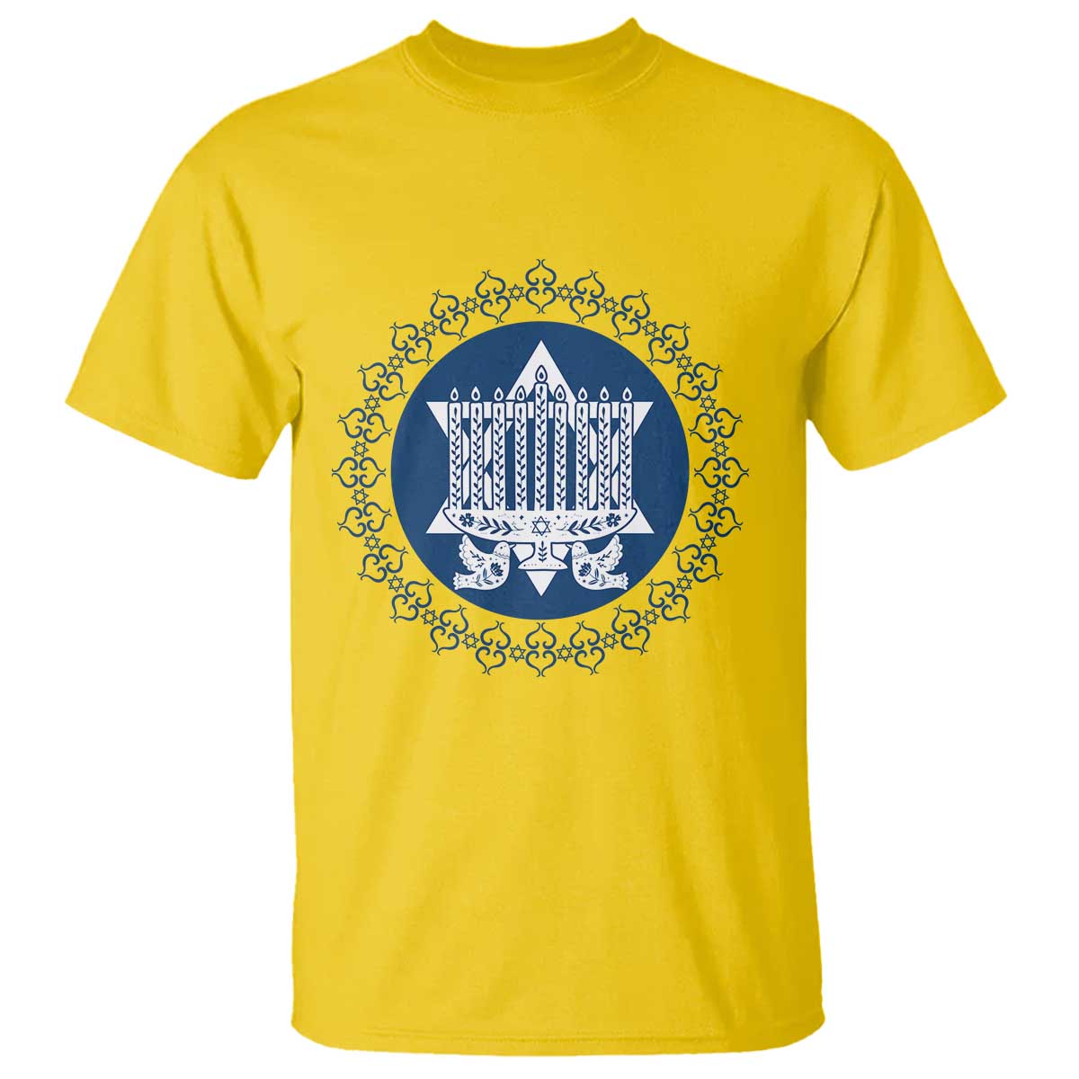 Hanukkah Vintage Menorah Peace Doves T Shirt Festival Of Lights Gift TS12 Daisy Print Your Wear