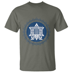 Hanukkah Vintage Menorah Peace Doves T Shirt Festival Of Lights Gift TS12 Military Green Print Your Wear