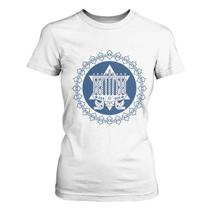 Hanukkah Vintage Menorah Peace Doves T Shirt For Women Festival Of Lights Gift TS12 White Print Your Wear