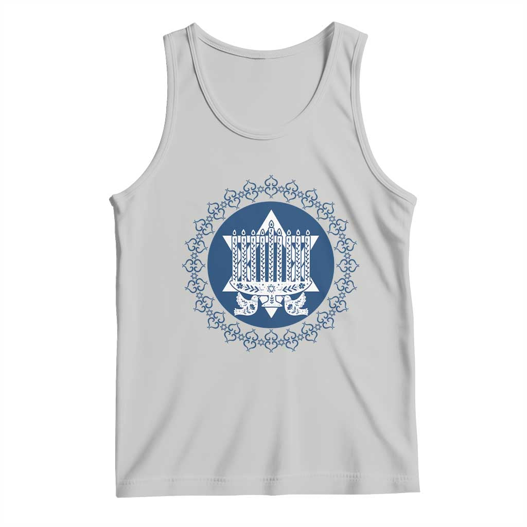 Hanukkah Vintage Menorah Peace Doves Tank Top Festival Of Lights Gift TS12 Ash Print Your Wear