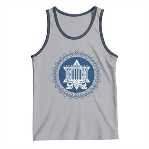 Hanukkah Vintage Menorah Peace Doves Tank Top Festival Of Lights Gift TS12 Athletic Heather Navy Print Your Wear