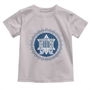 Hanukkah Vintage Menorah Peace Doves Toddler T Shirt Festival Of Lights Gift TS12 Ice Gray Print Your Wear
