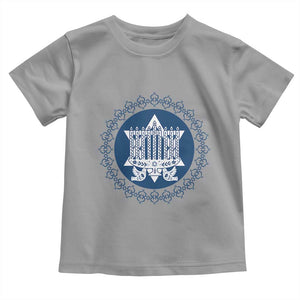 Hanukkah Vintage Menorah Peace Doves Toddler T Shirt Festival Of Lights Gift TS12 Sport Gray Print Your Wear