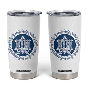 Hanukkah Vintage Menorah Peace Doves Tumbler Cup Festival Of Lights Gift TS12 White Print Your Wear
