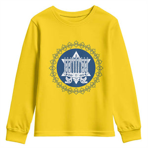 Hanukkah Vintage Menorah Peace Doves Youth Sweatshirt Festival Of Lights Gift TS12 Daisy Print Your Wear