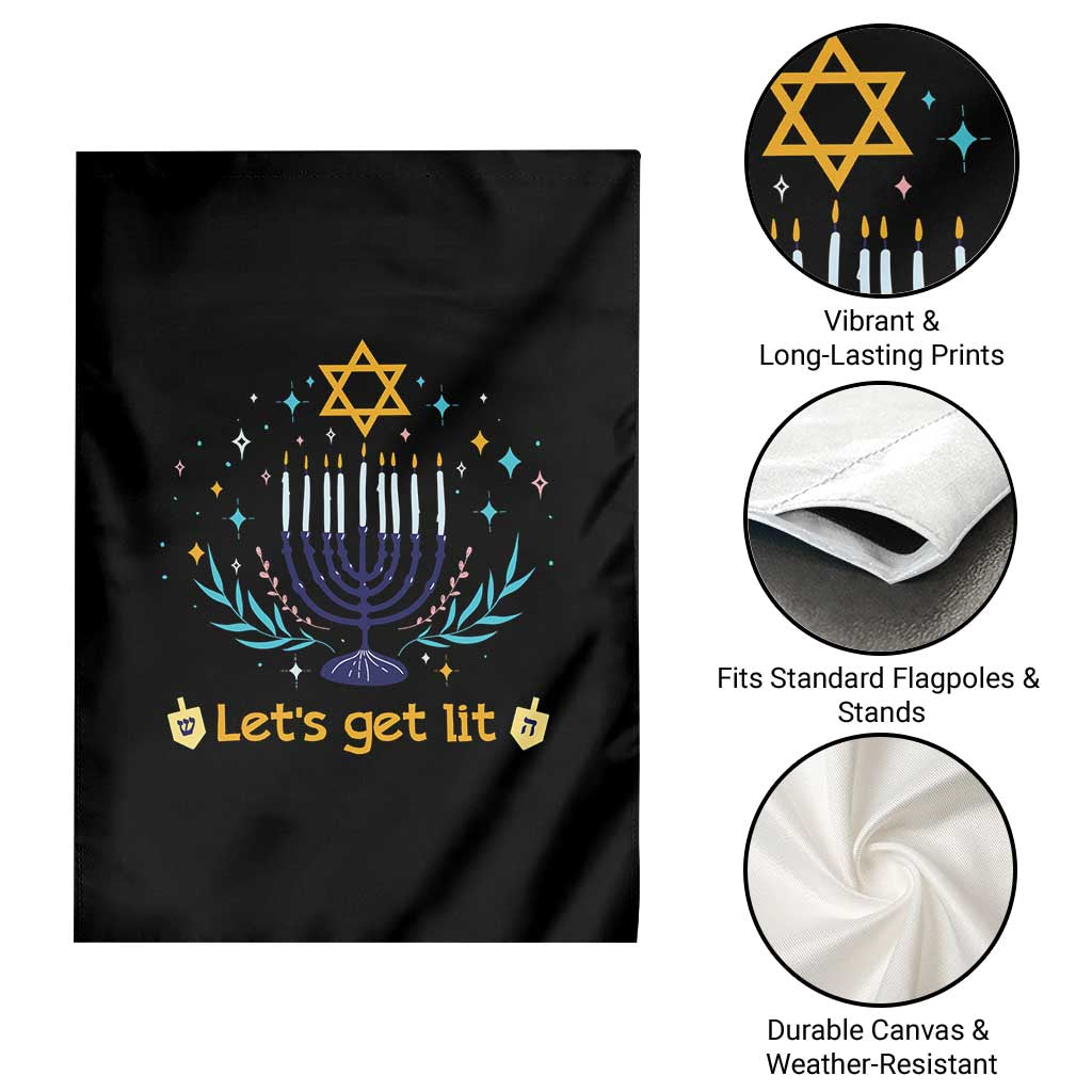 Funny Hanukkah Garden Flag Lets Get Lit Jewish Holiday Gift TS12 Print Your Wear