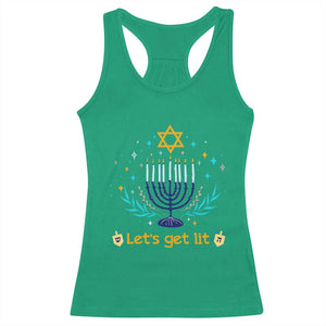 Funny Hanukkah Racerback Tank Top Lets Get Lit Jewish Holiday Gift TS12 Irish Green Print Your Wear