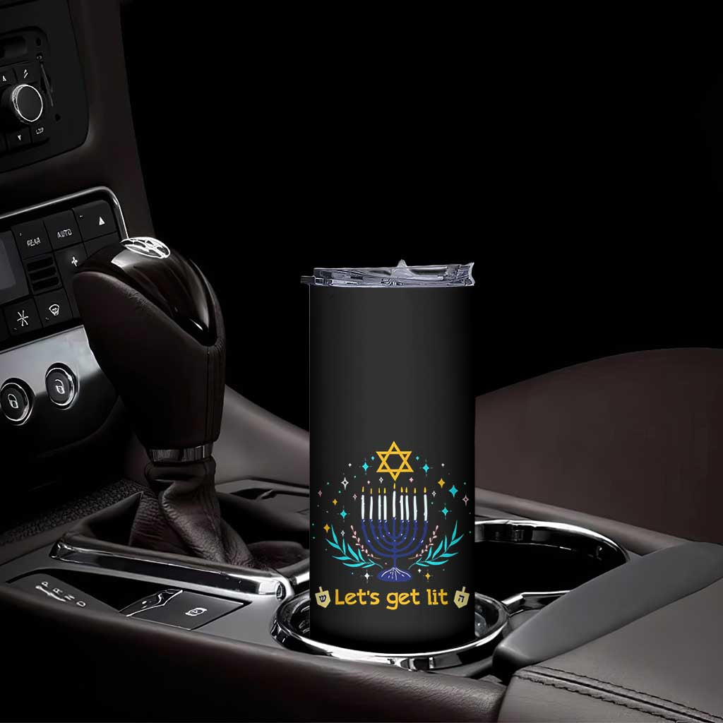 Funny Hanukkah Skinny Tumbler Lets Get Lit Jewish Holiday Gift TS12 Print Your Wear