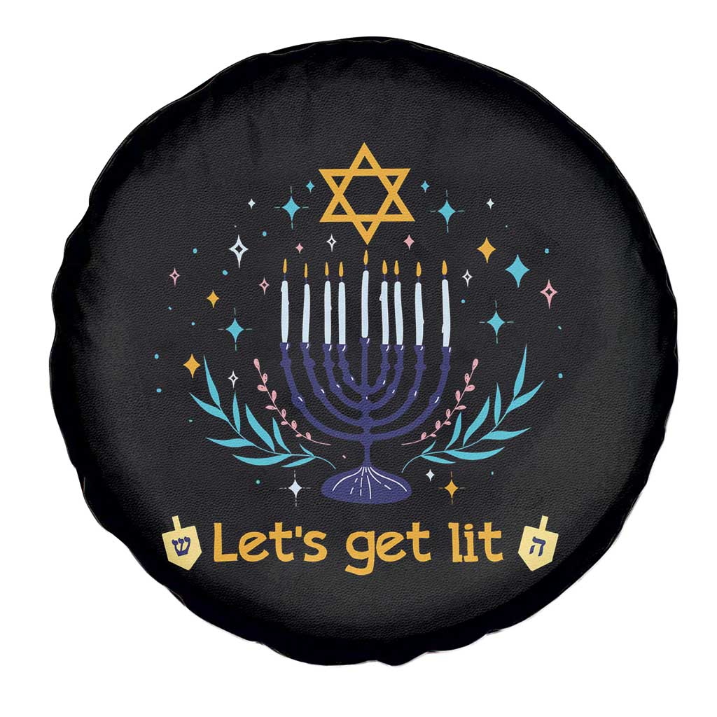 Funny Hanukkah Spare Tire Cover Lets Get Lit Jewish Holiday Gift TS12 Print Your Wear