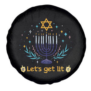 Funny Hanukkah Spare Tire Cover Lets Get Lit Jewish Holiday Gift TS12 Print Your Wear