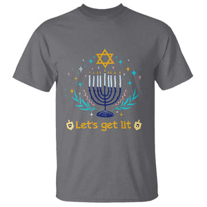 Funny Hanukkah T Shirt Lets Get Lit Jewish Holiday Gift TS12 Charcoal Print Your Wear