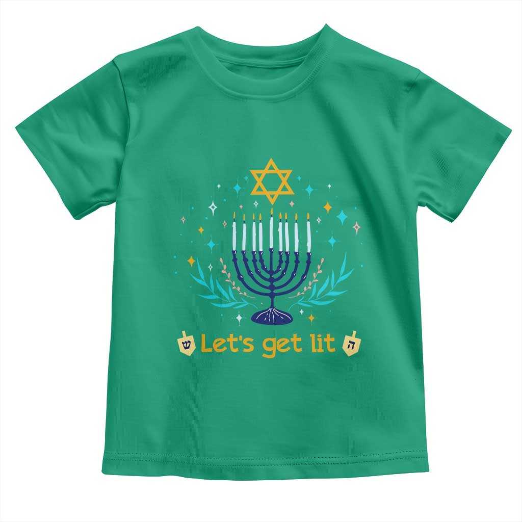 Funny Hanukkah Toddler T Shirt Lets Get Lit Jewish Holiday Gift TS12 Irish Green Print Your Wear