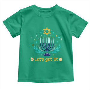 Funny Hanukkah Toddler T Shirt Lets Get Lit Jewish Holiday Gift TS12 Irish Green Print Your Wear