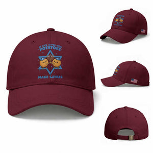 Funny Hanukkah Gift Baseball Cap If Life Gives You Potatoes Make Latkes TS12 Baseball Cap Universal Fit Maroon Print Your Wear