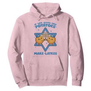 Funny Hanukkah Gift Hoodie If Life Gives You Potatoes Make Latkes TS12 Light Pink Print Your Wear