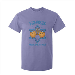 Funny Hanukkah Gift T Shirt For Kid If Life Gives You Potatoes Make Latkes TS12 Violet Print Your Wear
