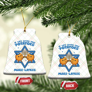 Funny Hanukkah Gift Ceramic Ornament If Life Gives You Potatoes Make Latkes TS12 Print Your Wear