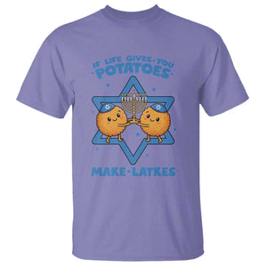 Funny Hanukkah Gift T Shirt If Life Gives You Potatoes Make Latkes TS12 Violet Print Your Wear