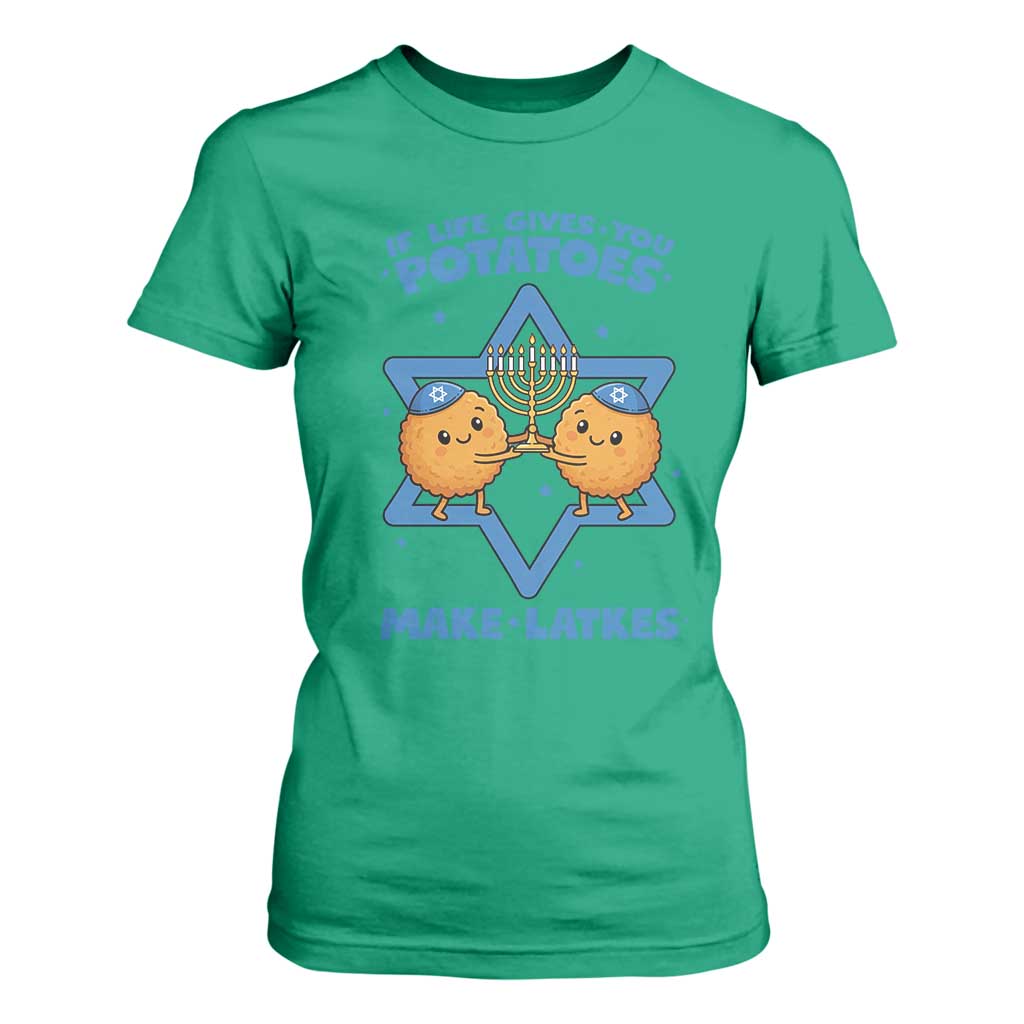 Funny Hanukkah Gift T Shirt For Women If Life Gives You Potatoes Make Latkes TS12 Irish Green Print Your Wear