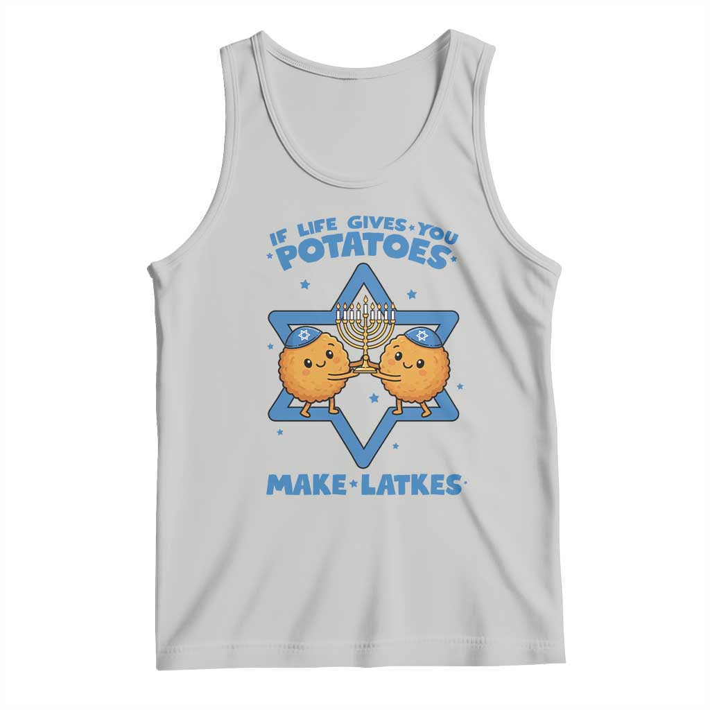 Funny Hanukkah Gift Tank Top If Life Gives You Potatoes Make Latkes TS12 Ash Print Your Wear