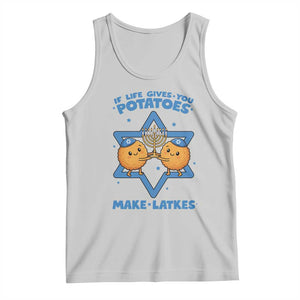 Funny Hanukkah Gift Tank Top If Life Gives You Potatoes Make Latkes TS12 Ash Print Your Wear