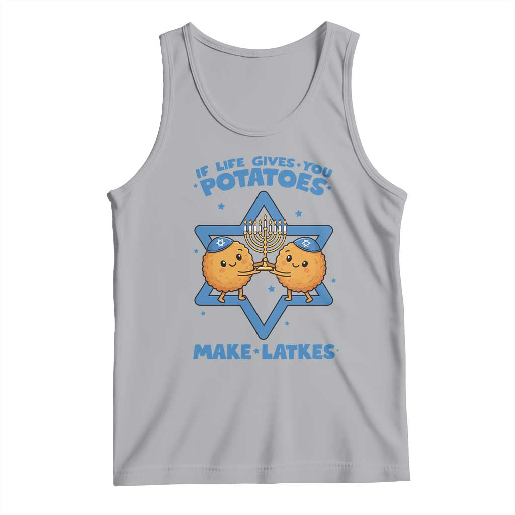 Funny Hanukkah Gift Tank Top If Life Gives You Potatoes Make Latkes TS12 Athletic Heather Print Your Wear