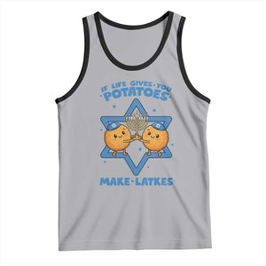 Funny Hanukkah Gift Tank Top If Life Gives You Potatoes Make Latkes TS12 Athletic Heather Black Print Your Wear