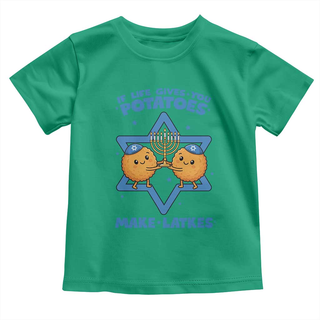Funny Hanukkah Gift Toddler T Shirt If Life Gives You Potatoes Make Latkes TS12 Irish Green Print Your Wear