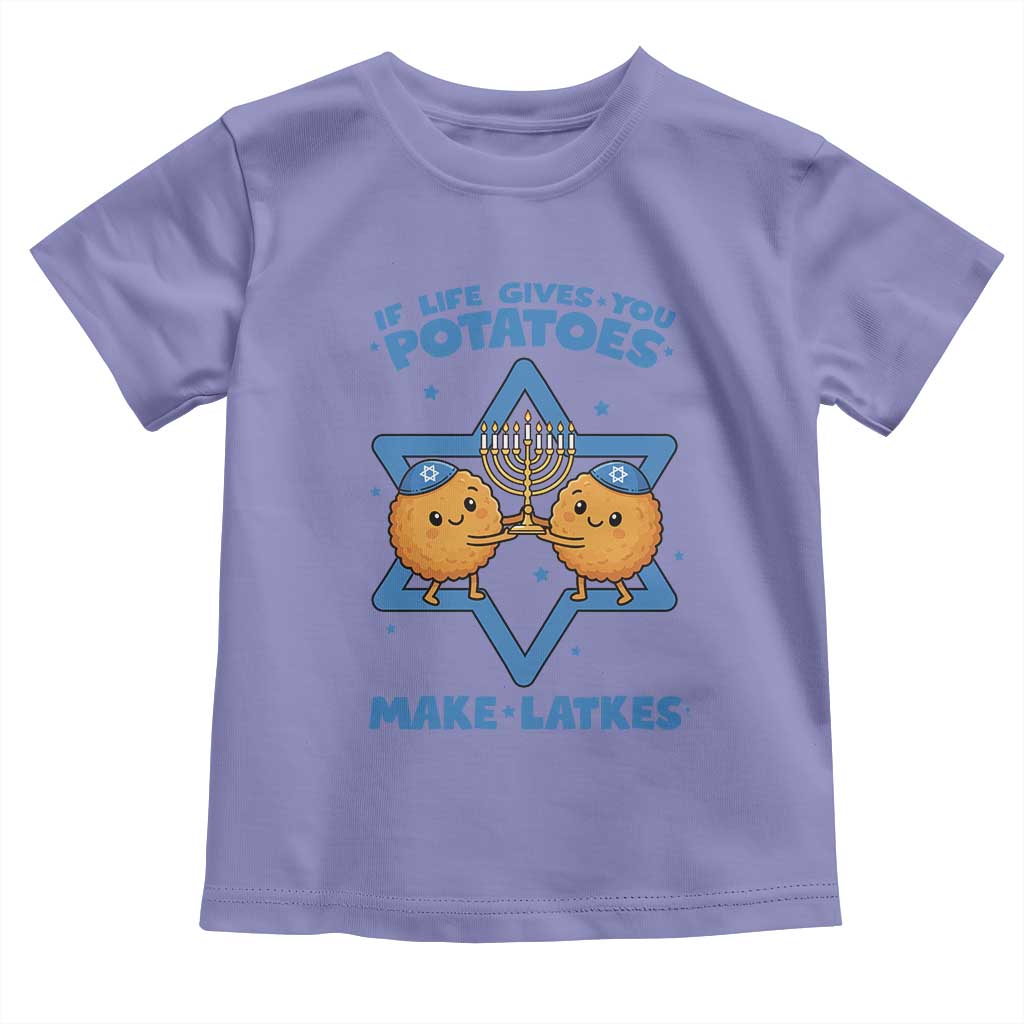 Funny Hanukkah Gift Toddler T Shirt If Life Gives You Potatoes Make Latkes TS12 Violet Print Your Wear