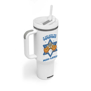 Funny Hanukkah Gift Tumbler With Handle If Life Gives You Potatoes Make Latkes TS12 Print Your Wear