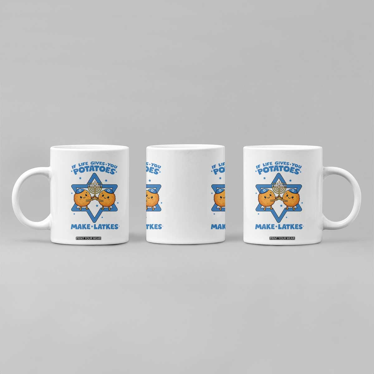 Funny Hanukkah Gift Coffee Mug If Life Gives You Potatoes Make Latkes TS12 Print Your Wear