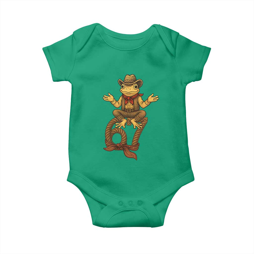 Funny Frog Cowboy Six Seven Meme Baby Onesie 67 Doot Doot Western Animal Trend Gift TS12 Irish Green Print Your Wear